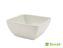 Curved Square Bowl White 15oz Melamine 10.5 x 5.3cm