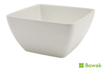 Curved Square Bowl White 82oz Melamine 19 x 9.5cm