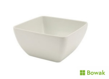 Curved Square Bowl White 21oz Melamine 12.5 x 6cm