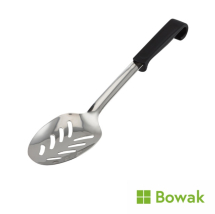 Genware Plastic Handle Spoon Slotted Black