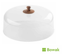 Cake Dome Clear Round D30cm with Acacia Handle
