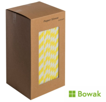 Paper Straws 200mm Yellow-White