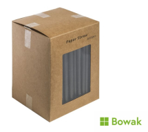 Paper Sip Straws 140mm Black
