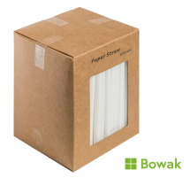 Paper Sip Straws 140mm White