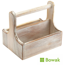 Medium White Wooden Table Caddy
