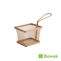 Copper Serving Fry Basket 10x8x7.5cm Stainless Steel