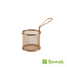Copper Serving Fry Basket 9.3x9cm Stainless Steel