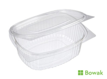 Oval Hinged Salad Container Clear 750cc