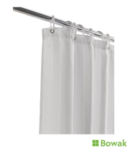 Shower Curtain with Rings White