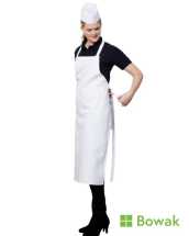 Bistro Bib Apron Polyester-Cotton White