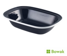 Enamel Pie Dish Black 20cm Rectangular White Rim