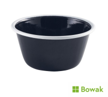 Enamel Deep Pie Dish Black 13cm Round