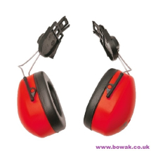 Clip-On Ear Muffs Red - For Safety Helmet