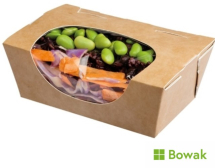Salad Bowl Rectangular 750ml Clear with Hinged Lid