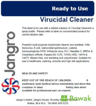 Jangro Trigger Spray Label - Virucidal Cleaner