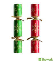 Green & Red Snowflake Crackers 9inch