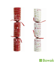 Cream & Red Script Crackers 11inch